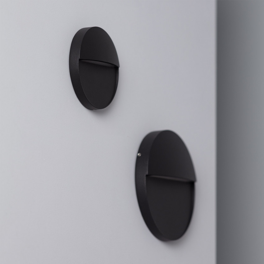 Aplique LED Jade Circular 3W Negro