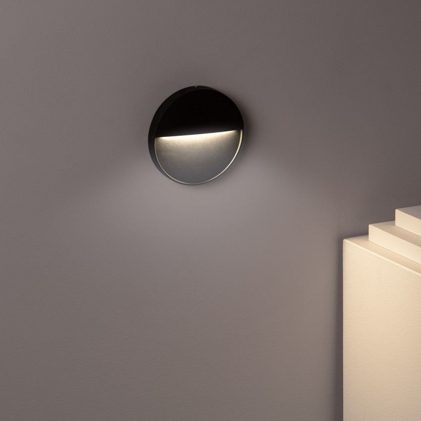 Aplique LED Jade Circular 3W Negro