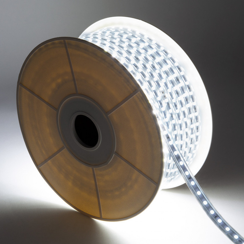 LED Strip Rol 220V AC 100 LED/m 50m Koel Wit  IP67 in te korten om  de 25 cm Dimbaar Breedte 14mm