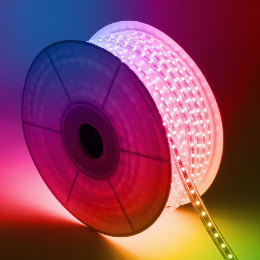 LED Strip Rol Dimbaar  220V AC 60 LED/m 50m RGB IP65 Breedte 16mm te knippen elke 100 cm