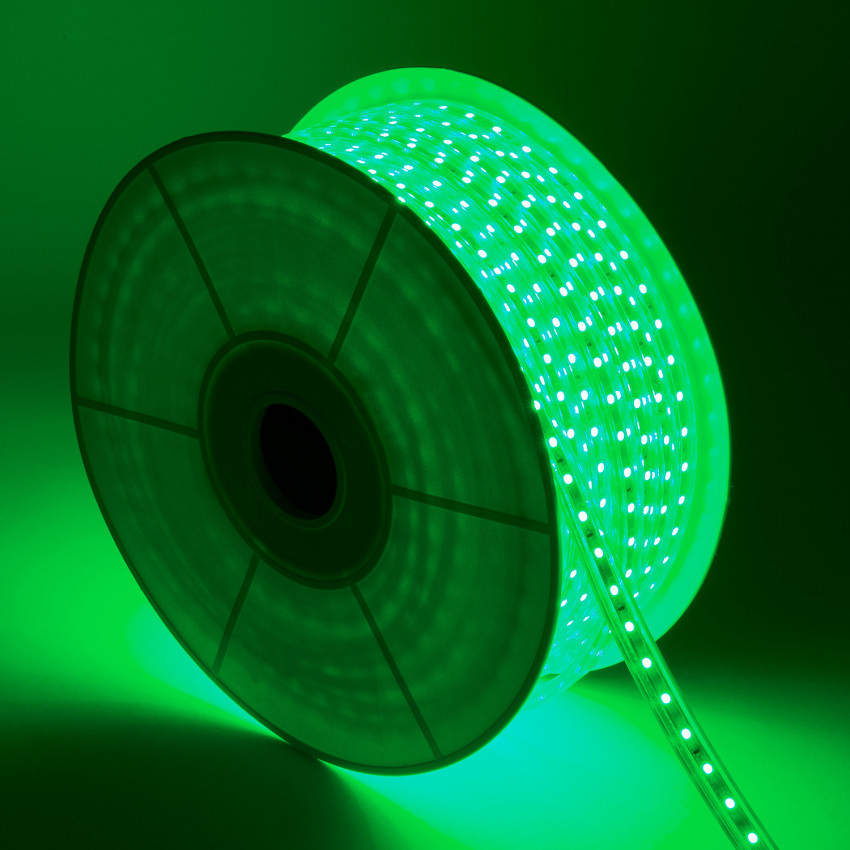 LED Strip Groen Dimbaar 50m 220V AC  60 LED/m In te korten om de 100cm Breedte 14mm