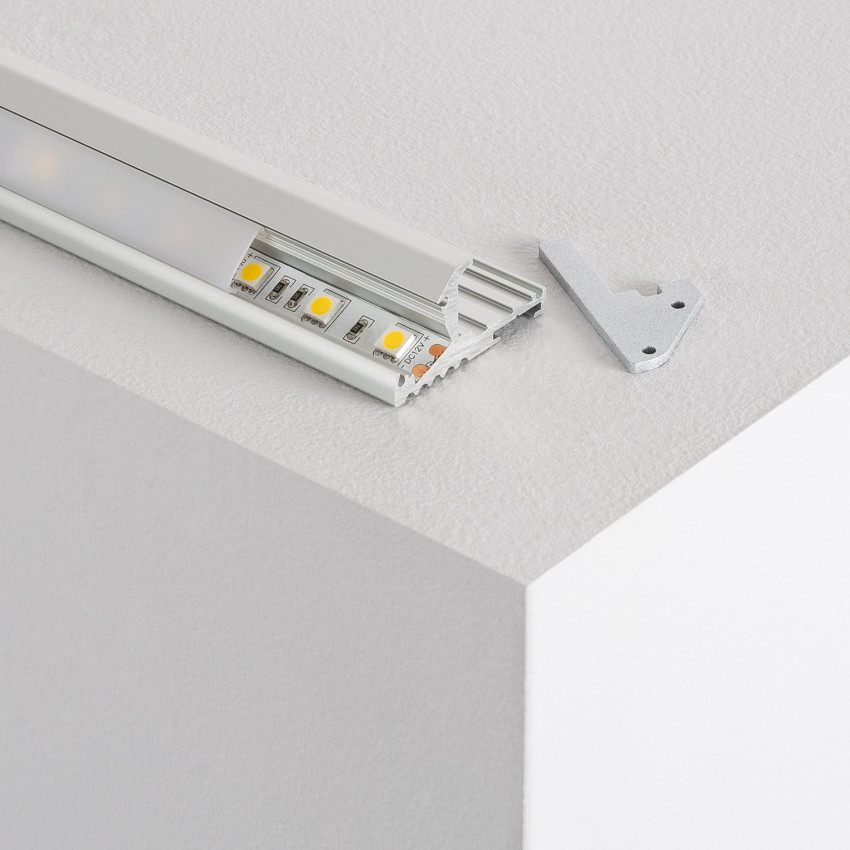 Aluminium profiel voor traptreden dubbele verlichting 1m voor twee LED strips tot 10 mm