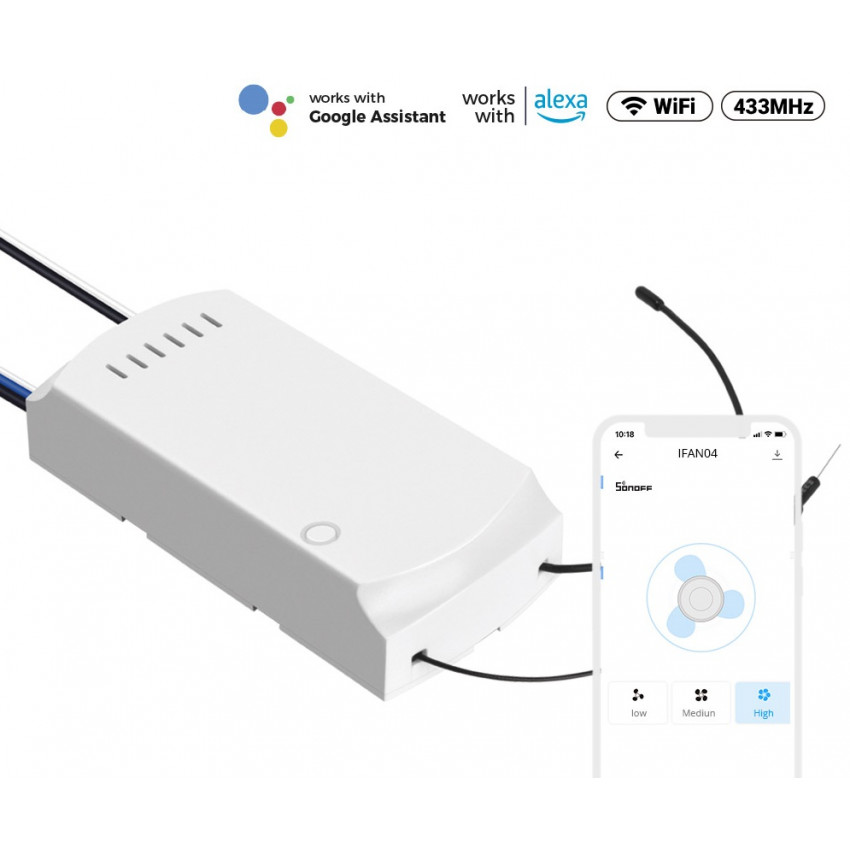 WiFi-controller voor AC-plafondventilator SONOFF iFan04-H