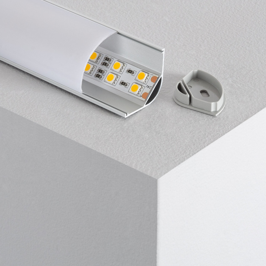 Aluminium hoekprofiel rond 1m voor LED Strip tot 20 mm