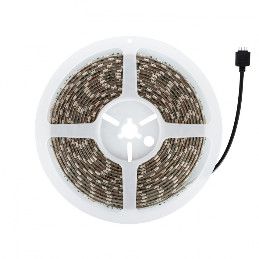 Kit Tira LED RGB 24V DC IP65 60LED/m 5m con Controlador Smart WiFi y Fuente Alimentación