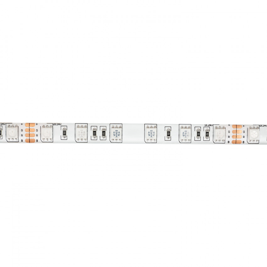 Kit Tira LED RGB 24V DC IP65 60LED/m 5m con Controlador Smart WiFi y Fuente Alimentación