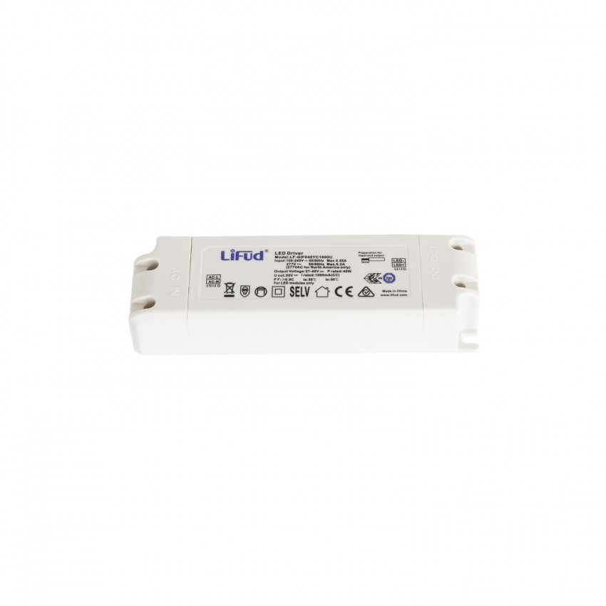 Driver LIFUD 100-240V No Flicker Salida 27-40V 1000mA 40W  LF-GIF040YC