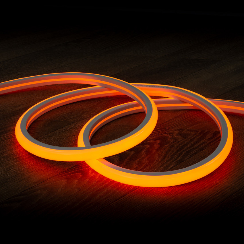 Neon LED Strip 7,5 W/m Dimbaar 220V AC 120 LED/m Halfrond 180º Oranje IP67 op maat te knippen Elke 100 cm 