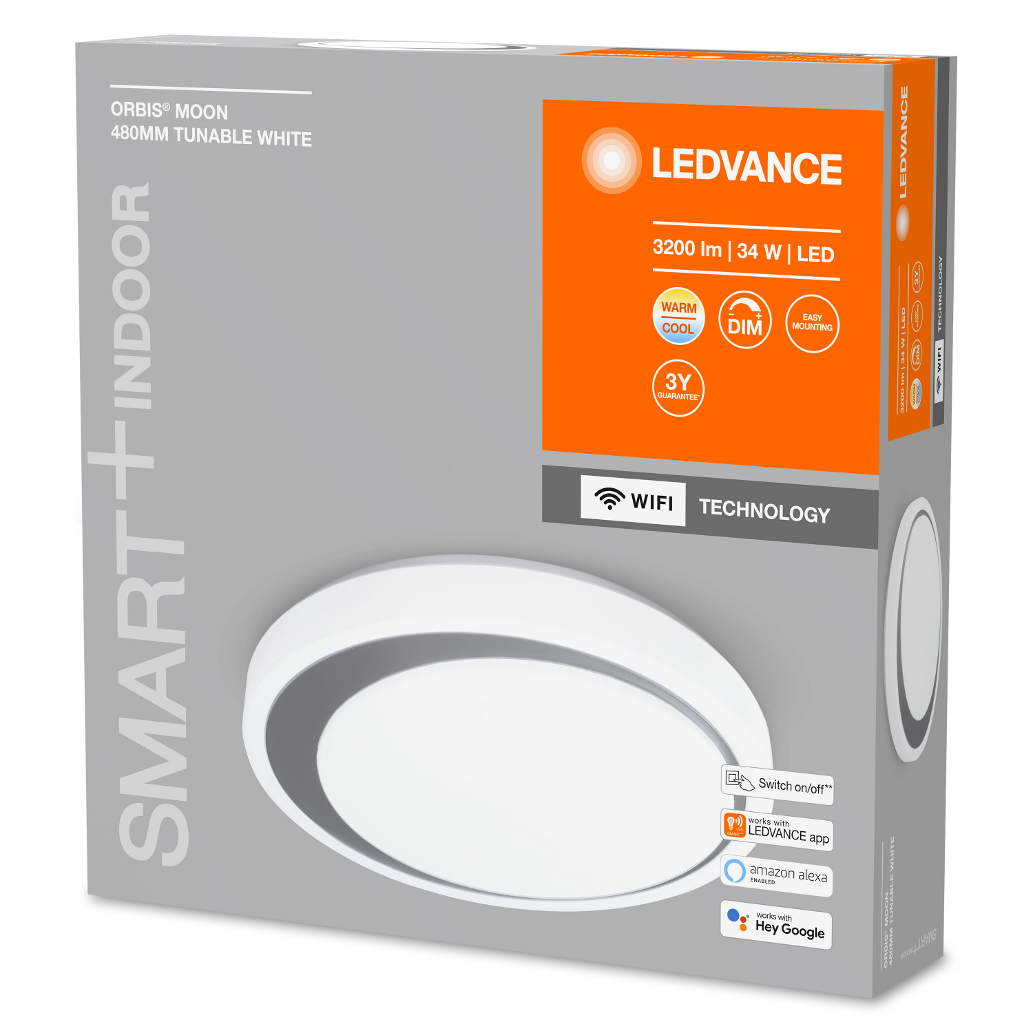 LED Plafondlamp 34W CCT ORBIS Moon Circular Ø480 mm Smart+ WiFi