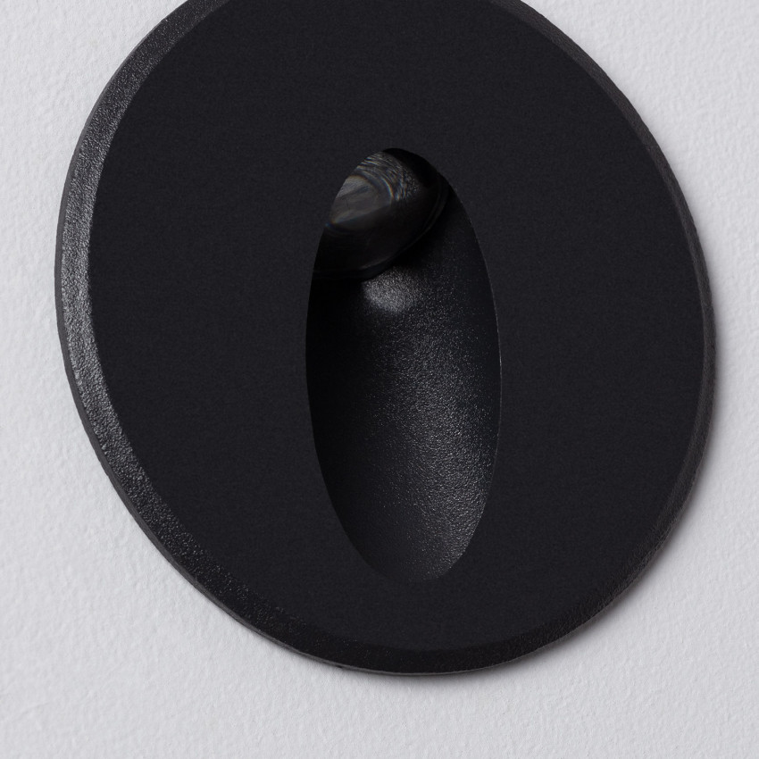 Aplique LED 3W Cicular de Aluminio Oval Wabi Negro