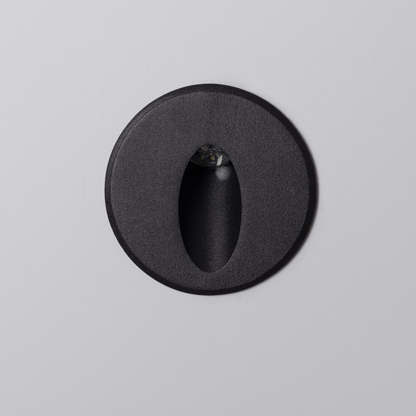Aplique LED 3W Cicular de Aluminio Oval Wabi Negro