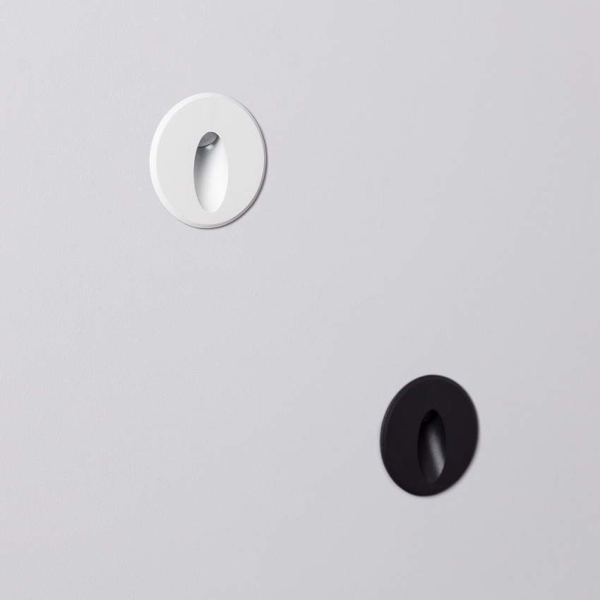 Aplique LED 3W Cicular de Aluminio Oval Wabi Negro
