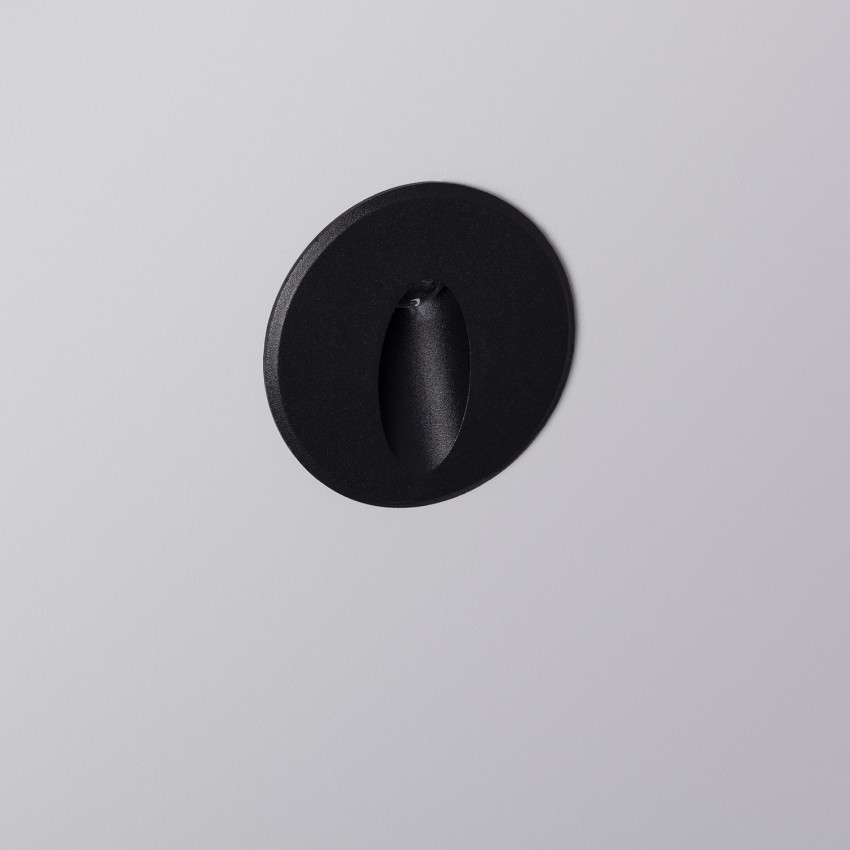 Aplique LED 3W Cicular de Aluminio Oval Wabi Negro