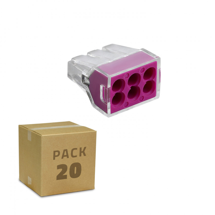 Pack  van10 st snelkoppelingen 6 terminals 0,75-2,5 mm²