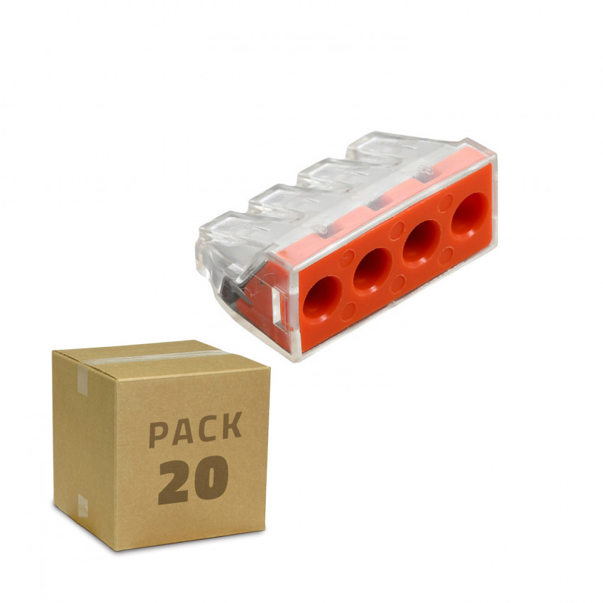 Pack  van 10 st snelkoppelingen 4  terminals 2,5-6,0 mm²