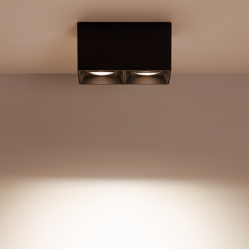 Aplique de Techo Cuadrado Doble Space Negro