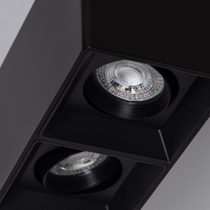 Aplique de Techo Cuadrado Doble Space Negro