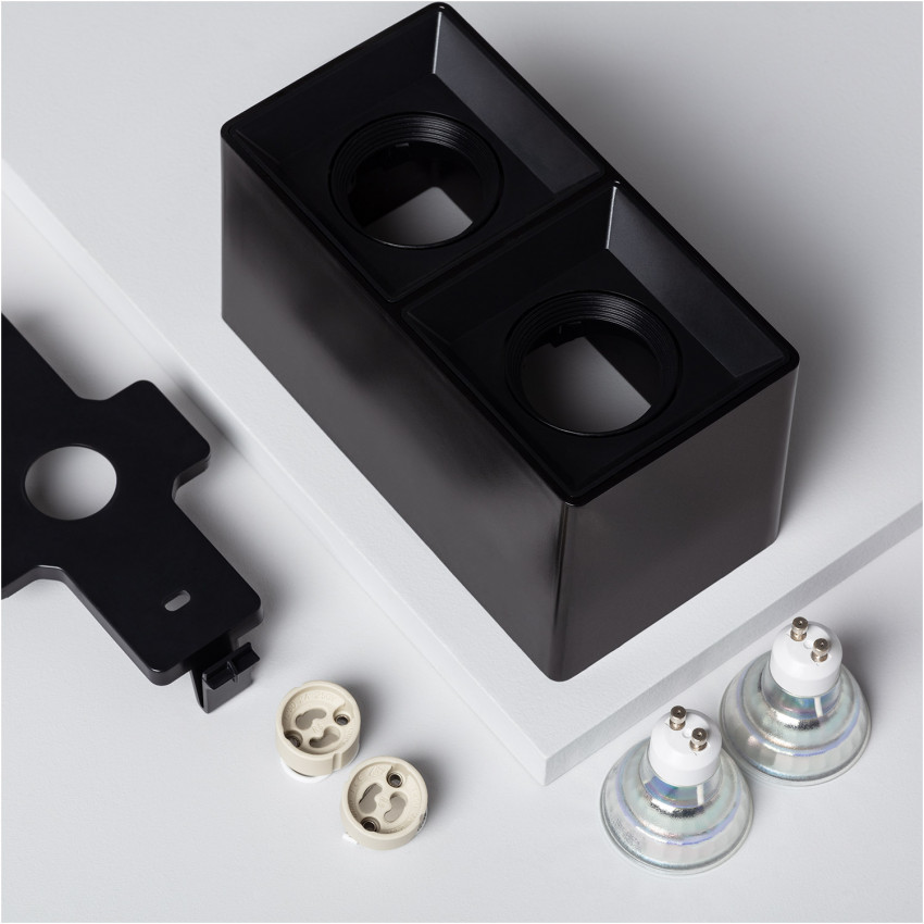 Aplique de Techo Cuadrado Doble Space Negro