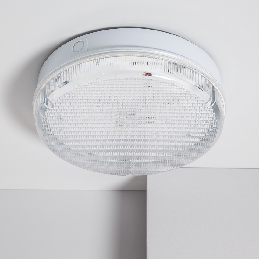 Plafondlamp Hublot rond Transparant LED 24W met niet permanent noodlicht IP65 Ø285 mm