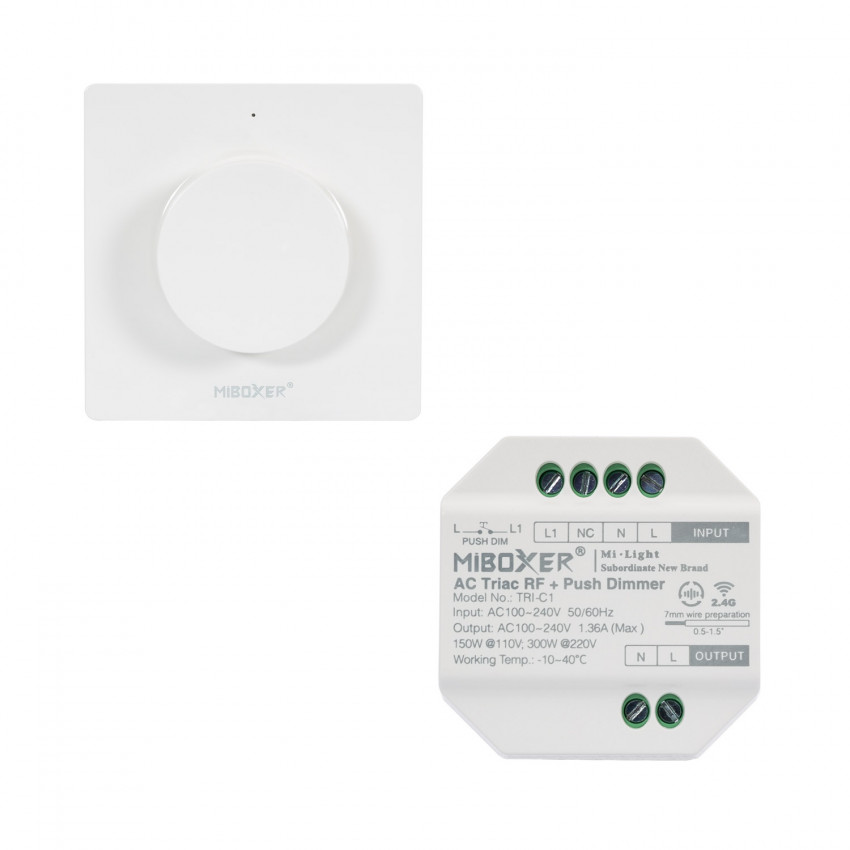 Dimmer TRIAC LED + MiBoxer Monocolor RF afstandsbediening