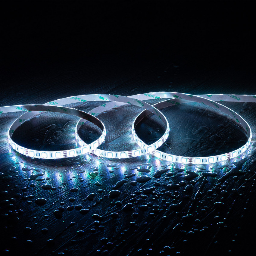 Kit Tira LED RGB 24V DC IP65 60LED/m 5m con Controlador Smart WiFi y Fuente Alimentación