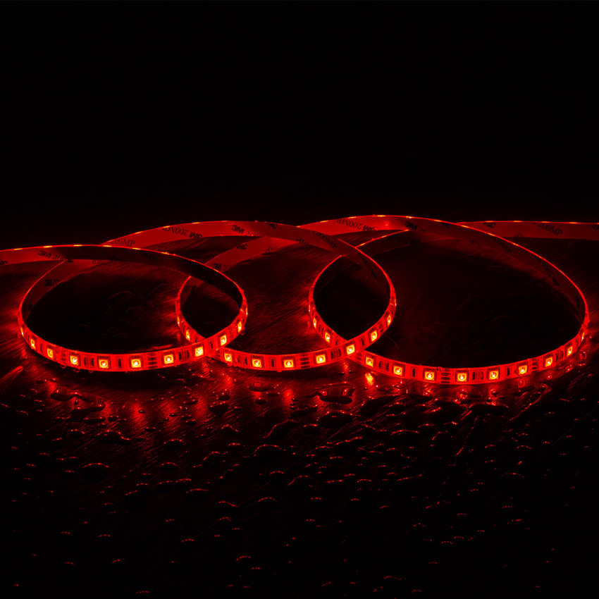 Kit Tira LED RGB 24V DC IP65 60LED/m 5m con Controlador Smart WiFi y Fuente Alimentación