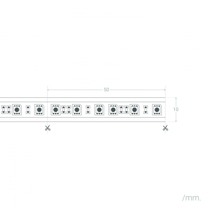 Kit Tira LED RGB 12V DC IP65 60LED/m 5m con Controlador Smart WiFi y Fuente Alimentación
