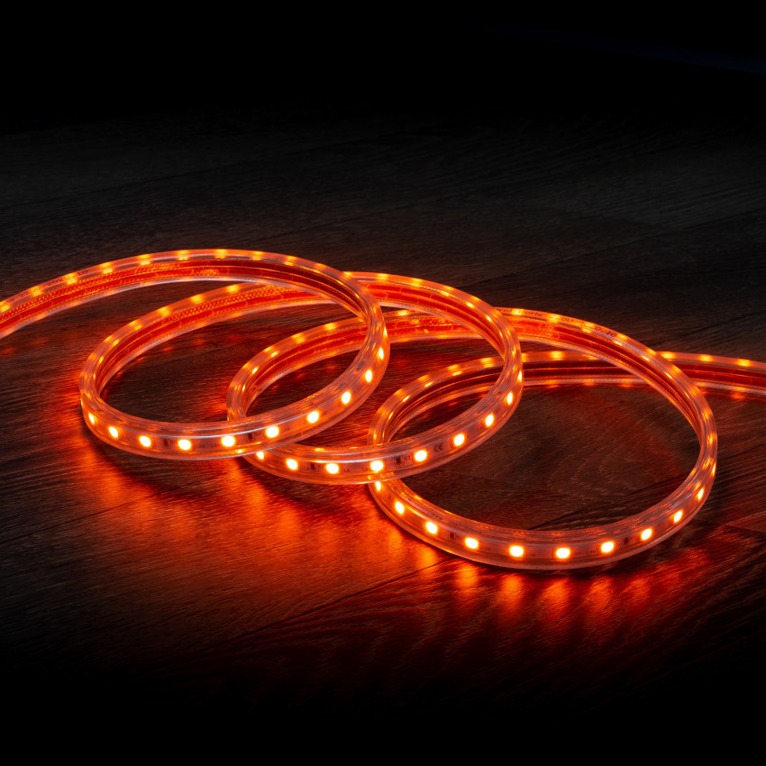 Tira LED con Control Remoto IR 220V AC 60 LED/m RGB IP65 a Medida Corte cada 100 cm