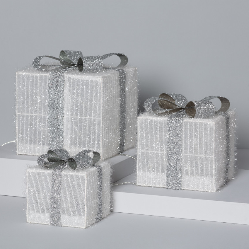 Set 3 Cajas Regalo de Navidad LED Ribbon