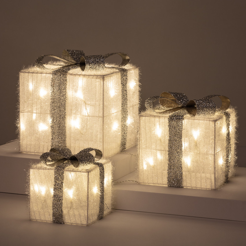 Set 3 Cajas Regalo de Navidad LED Ribbon