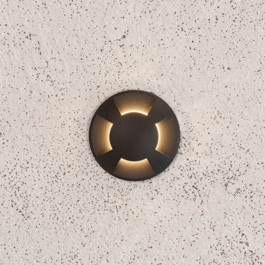 Baliza LED Empotrable Suelo Loto 4L Negro 1W