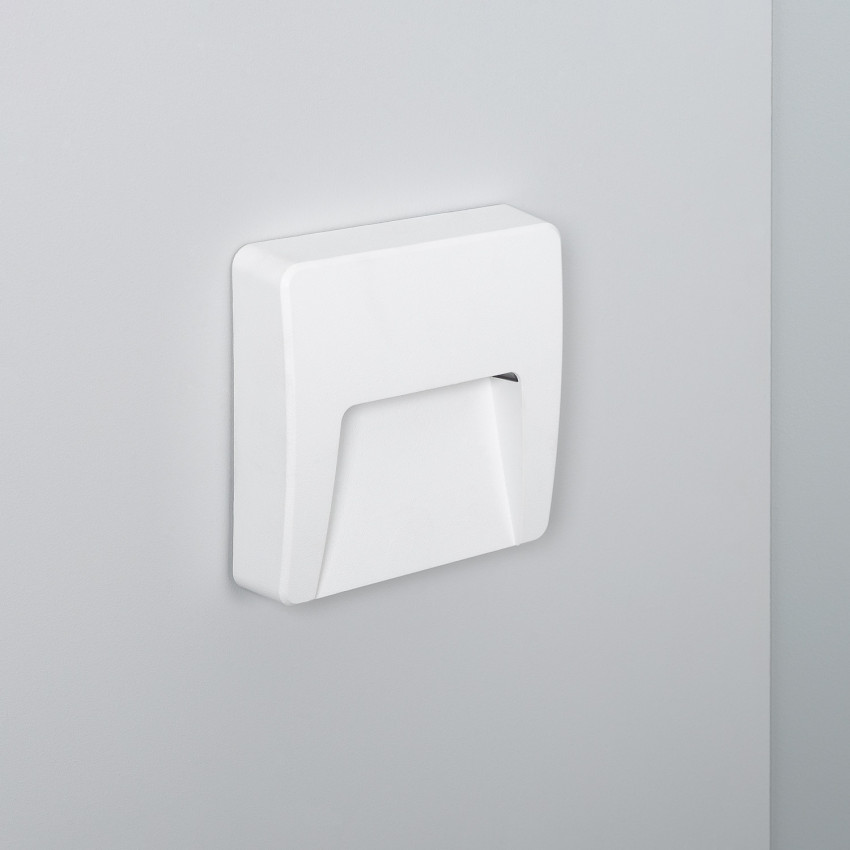 Wandlamp Outdoor Led 3W Opbouw Vierkant Wit Dag