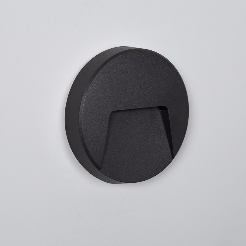 Wandlamp Outdoor LED 3W opbouw Rond Zwart Nilsa 