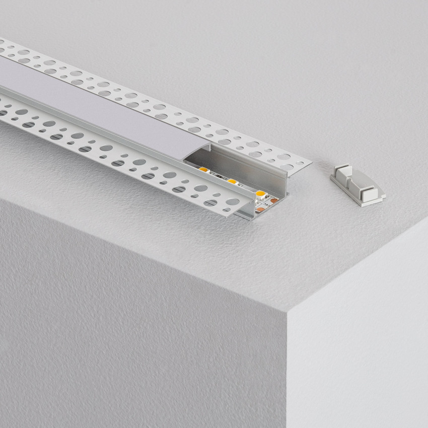 Aluminium Inbouw Profiel voor Gips /Gipsplaat voor Dubbele LED Strip tot 20mm