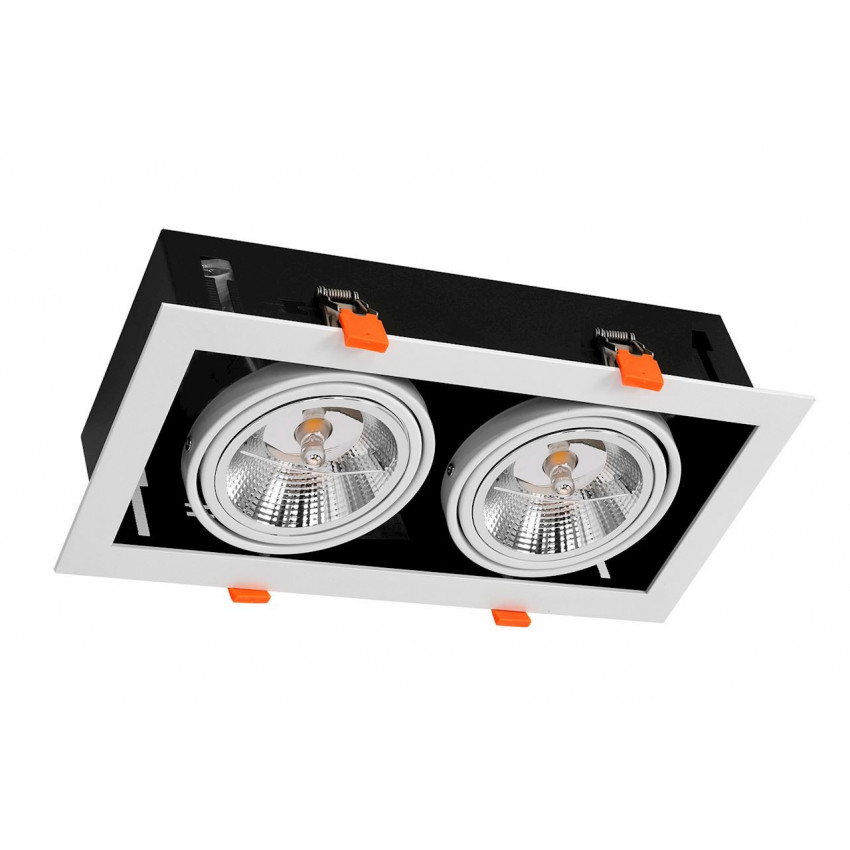 Downlight LED 12 W Richtbaar  Vierkant Dubbel AR111 Zaagmaat 325x165 mm