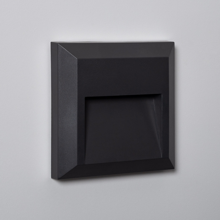Wandlamp Outdoor LED 1W Opbouw Vierkant Zwart Byron 