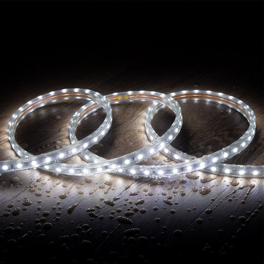 LED Strip Dimbaar 220 AC 60 LED/m Koel Wit IP 65 op Maat In te korten om de 100cm en 14 mm Breed