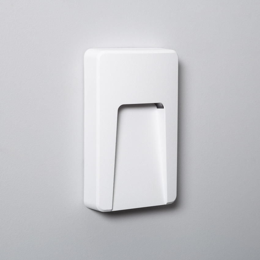 Wandlamp Outdoor LED 3w Opbouw Rechthoekig Wit Joy 