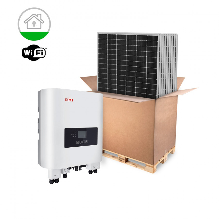 Kit Zonnenenergie Hybride  SAJ residentiële  ondersteunt PYLONTECH 48V enkelfasige Accu  3.6-6 kW Zonnepaneel RISEN