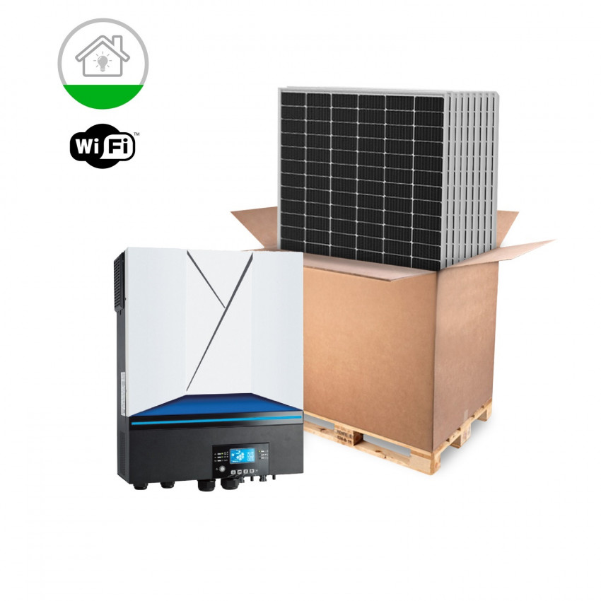Kit Zonnenenergie Off-grid Woning VOLTRONIC AXPERT  heeft Accu nodig Eenfase 3-7.2 kW Zonnepaneel RISEN 
