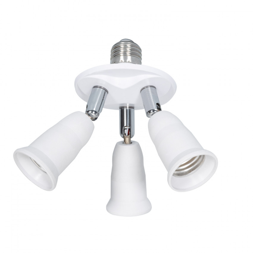 Lampadapter van 1 E27 lamp naar 3 E27 Lampen 