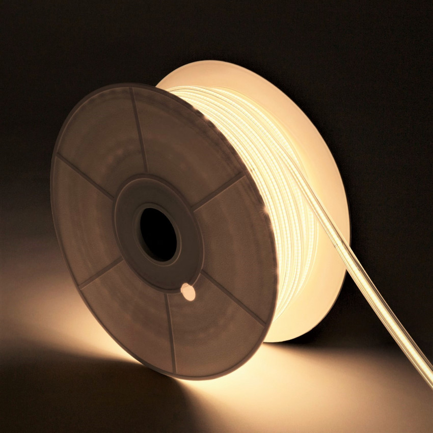 Rol LED Strip COB Dimbaar  220V AC 320 LED/m Warm Wit IP65  Breedte 14mm in te korten om de 50 cm 