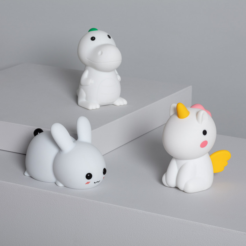 Kindernachtlampje LED Dinosaurus RGB Silicone met batterij 