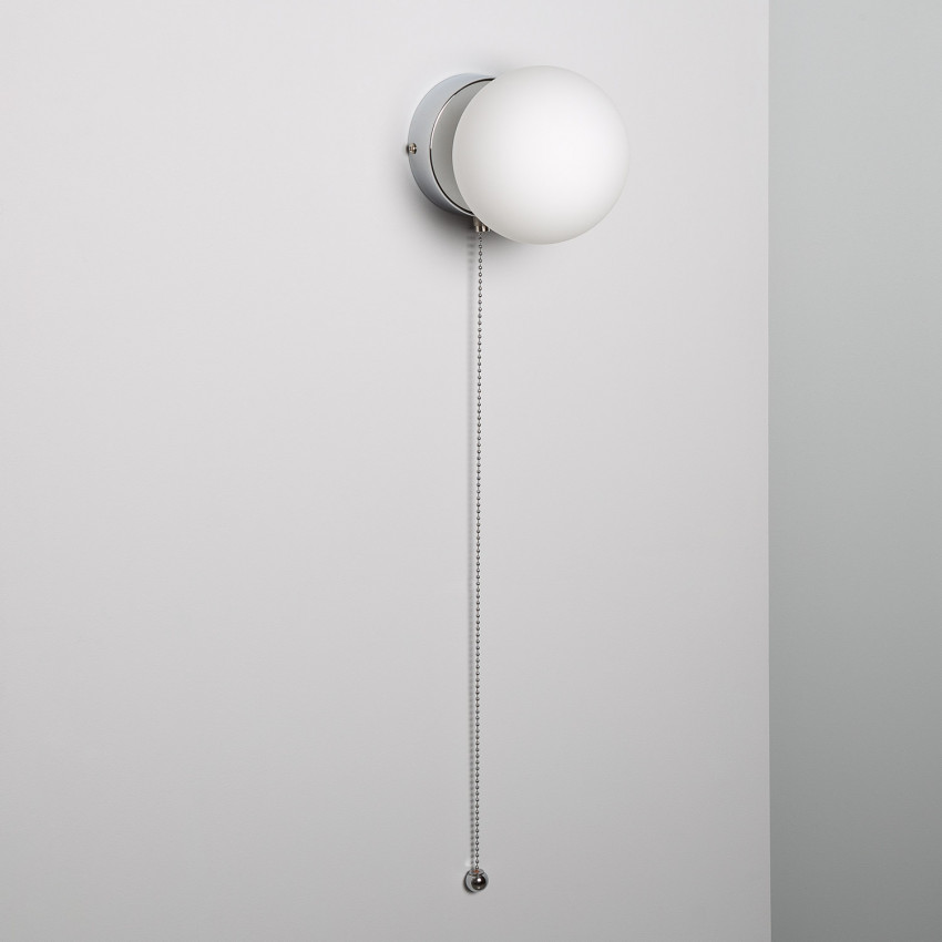 Wandlamp Metaal en Glas Silver Orbit