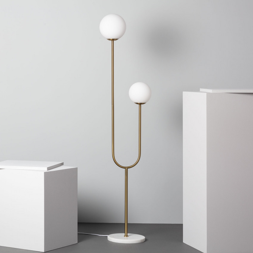 Hanglamp Metaal en Glas Moonlight Brass 2spots