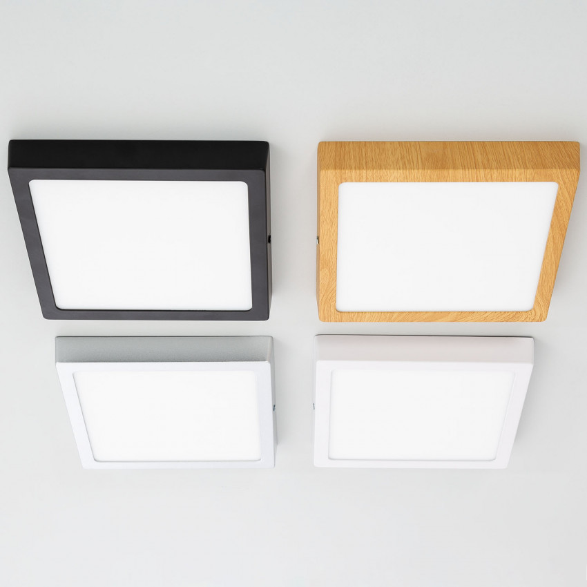 Plafondlamp LED 18W Vierkant Aluminium 210x210mm Slim CCT Selecteerbaar  Galán 