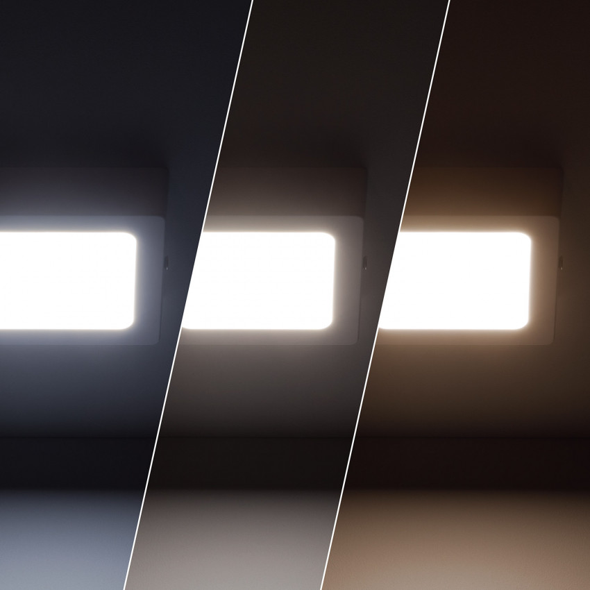 Plafón de Techo LED 6W Cuadrado Slim CCT 110x110 mm Factory