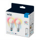 Pack 2 Bombillas LED Smart WiFi + Bluetooth E27 A60 RGBCCT Regulable WIZ 8W