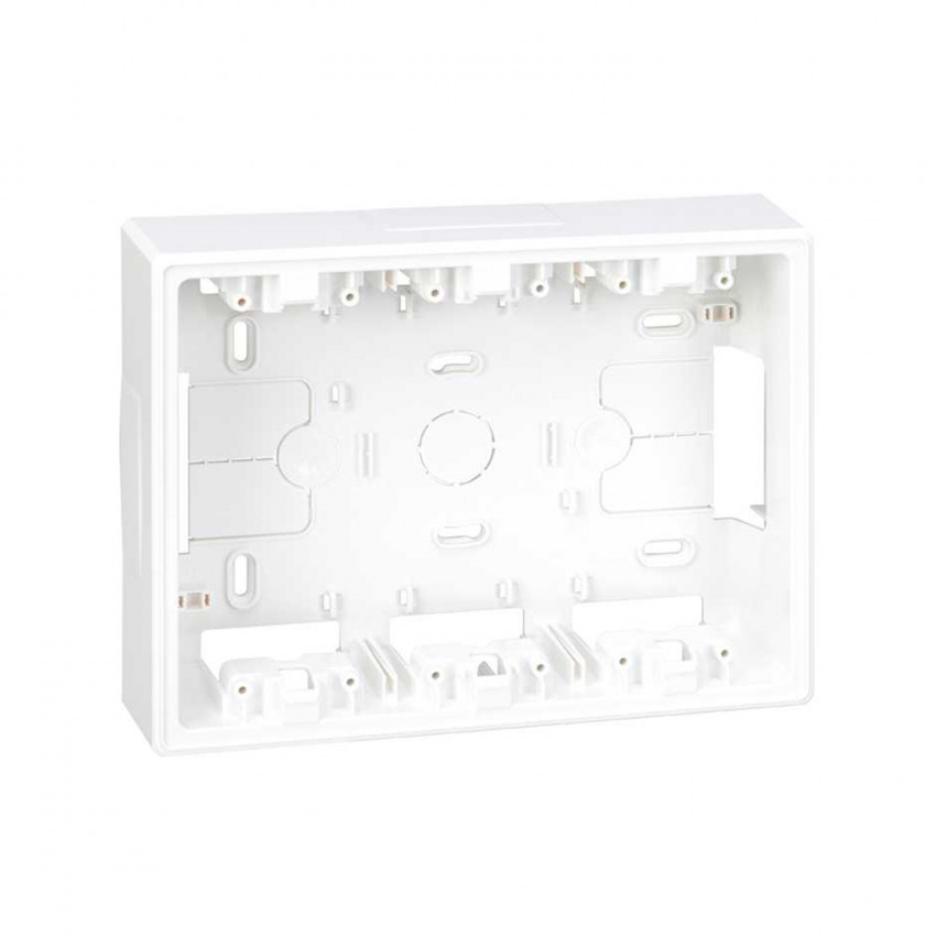 Base Caja de Pared de Superficie para 3 Elementos Dobles Blanco SIMON 500 Cima 51050003-030