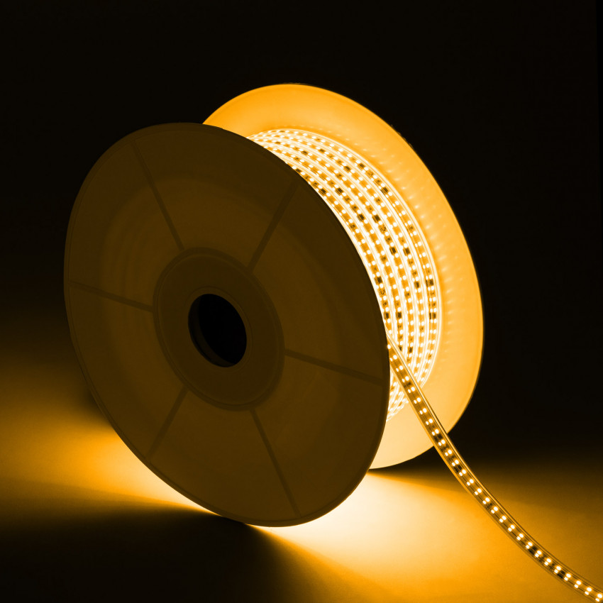 Rol LED Strip Dimbaar 220V AC Solid met 120 LED/m in warm wit 50m Super Warm Wit IP67 op maat gemaakt breedte 14 mm Afgeknipt om